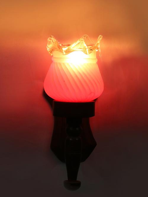 lakshya new stylish hand decorative colorful glass wall lamp light with royal wooden fitting-ow26 - 15574904 - Very Small Image - 1