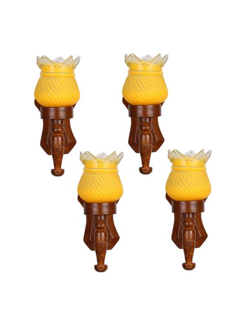 lakshya new stylish hand decorative colorful glass wall lamp light with royal wooden fitting (set of four)-ow48 - 15574926 - Very Small Image - 1