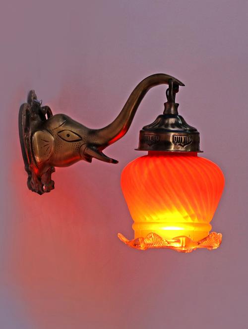 lakshya new stylish hand decorative colorful glass wall lamp lightwith royal elephant fitting ew-el91 - 15574939 - Very Small Image - 1