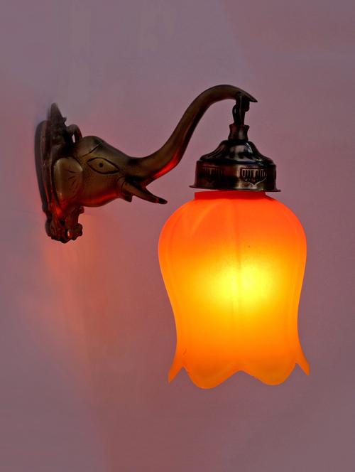 lakshya new stylish hand decorative colorful glass wall lamp lightwith royal elephant fitting ( set of two )ew-el95 - 15574942 - Very Small Image - 1