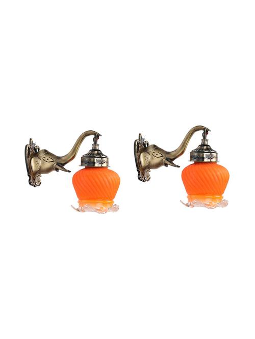 lakshya new stylish hand decorative colorful glass wall lamp lightwith royal elephant fitting ( set of four )ew-el100 - 15574947 - Very Small Image - 1