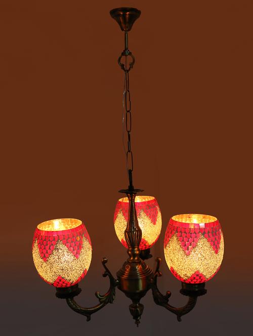 lakshya chandelier decorate with chips & beeds, magical & romantic lighting effect ,3 light ceiling pandent lamp- k19 - 15575051 - Very Small Image - 1