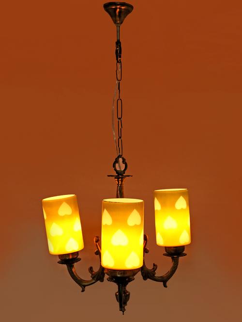 lakshya chandelier decorate with chips & beeds, magical & romantic lighting effect ,3 light ceiling pandent lamp- k21 - 15575053 - Very Small Image - 1