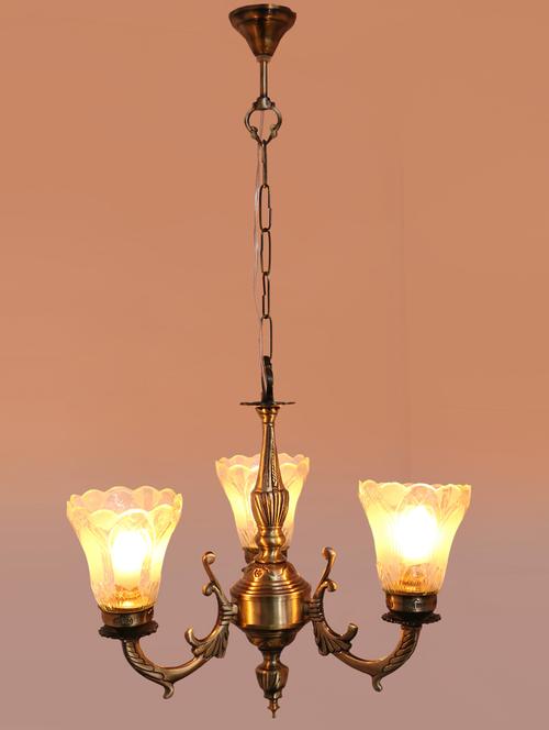 lakshya chandelier decorate with chips & beeds, magical & romantic lighting effect ,3 light ceiling pandent lamp- k23 - 15575055 - Very Small Image - 1