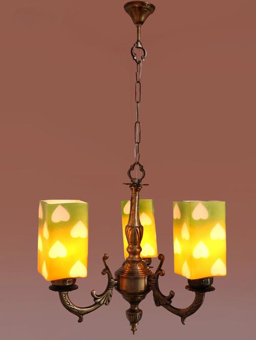 lakshya chandelier decorate with chips & beeds, magical & romantic lighting effect ,3 light ceiling pandent lamp- k26 - 15575058 - Very Small Image - 1