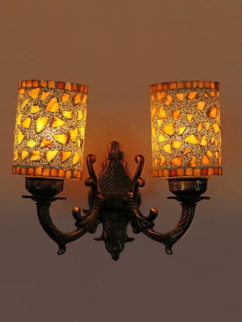 lakshya twins wall lamp with hand decorative colorful glass & metal fitting for colorful magical light d22 - 15575086 - Very Small Image - 1