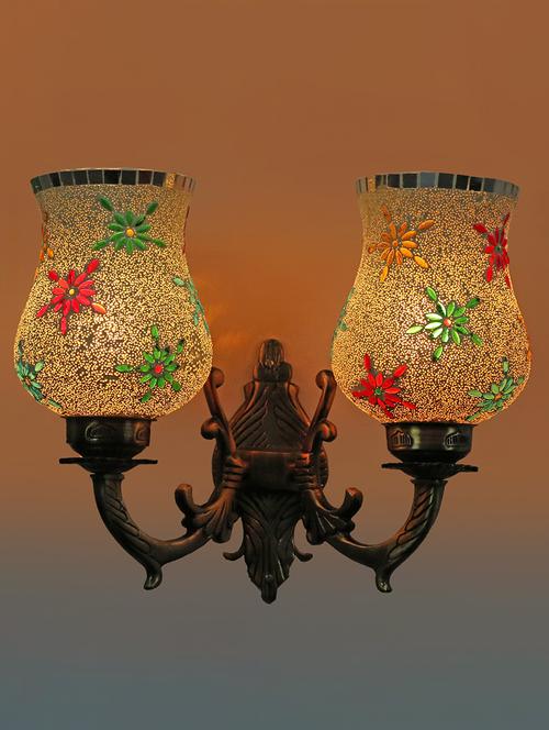 lakshya twins wall lamp with hand decorative colorful glass & metal fitting for colorful magical light d41 - 15575096 - Very Small Image - 1