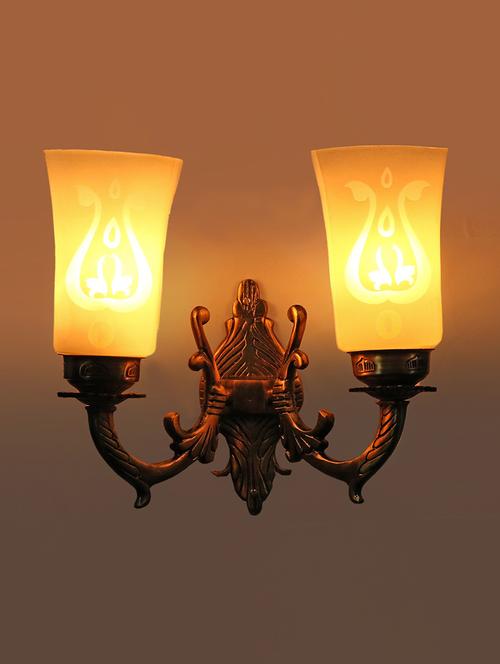 lakshya twins wall lamp with hand decorative colorful glass & metal fitting for colorful magical light(set of 2) d44 - 15575099 - Very Small Image - 1