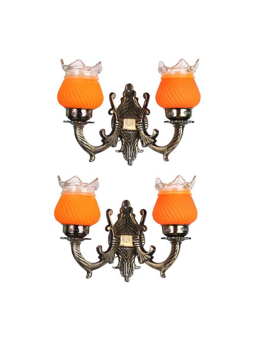 lakshya twins wall lamp with hand decorative colorful glass & metal fitting for colorful magical light(set of 2) d46 - 15575101 - Very Small Image - 1