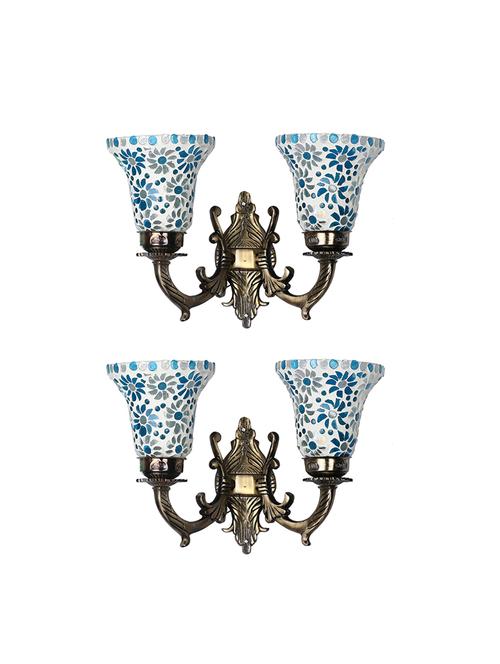 lakshya twins wall lamp with hand decorative colorful glass & metal fitting for colorful magical light(set of 2) d54 - 15575109 - Very Small Image - 1