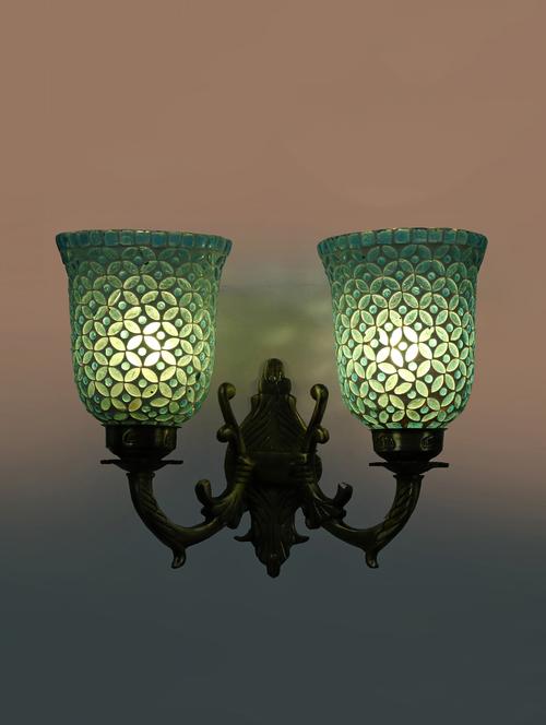 lakshya twins wall lamp with hand decorative colorful glass & metal fitting for colorful magical light(set of 2) d59 - 15575114 - Very Small Image - 1