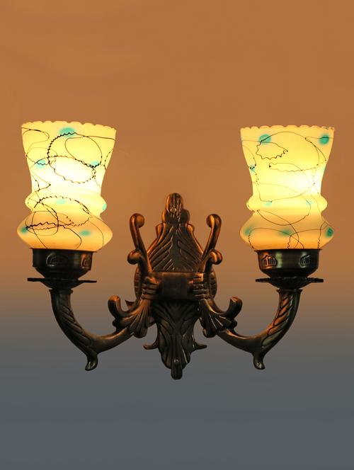 lakshya twins wall lamp with hand decorative colorful glass & metal fitting for colorful magical light(set of 4) d68 - 15575123 - Very Small Image - 1