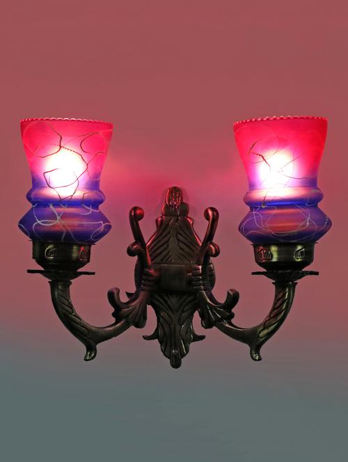lakshya twins wall lamp with hand decorative colorful glass & metal fitting for colorful magical light(set of 4) d70 - 15575125 - Very Small Image - 1