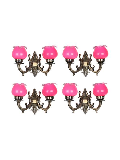 lakshya twins wall lamp with hand decorative colorful glass & metal fitting for colorful magical light(set of 4) d71 - 15575126 - Very Small Image - 1