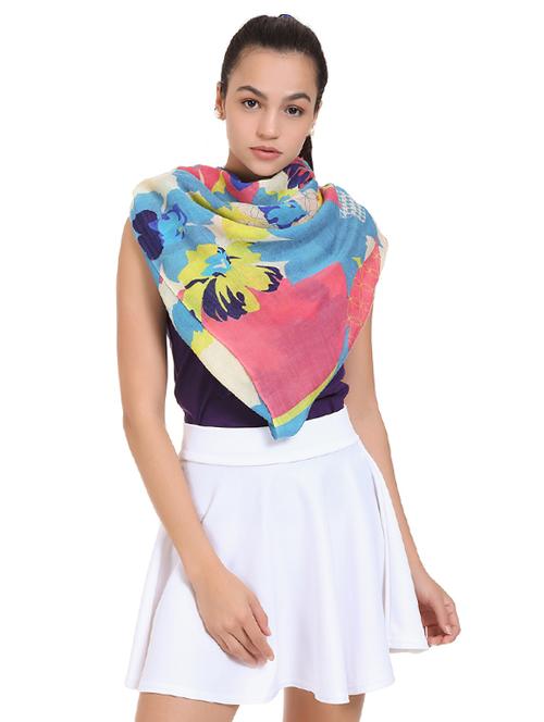 floral woolen stole - 15575246 - Very Small Image - 1