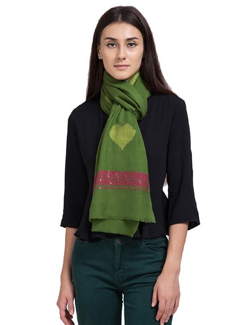zari woolen stole - 15575280 - Very Small Image - 1