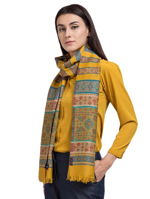 jacquard woolen stole - 15575286 - Very Small Image - 1
