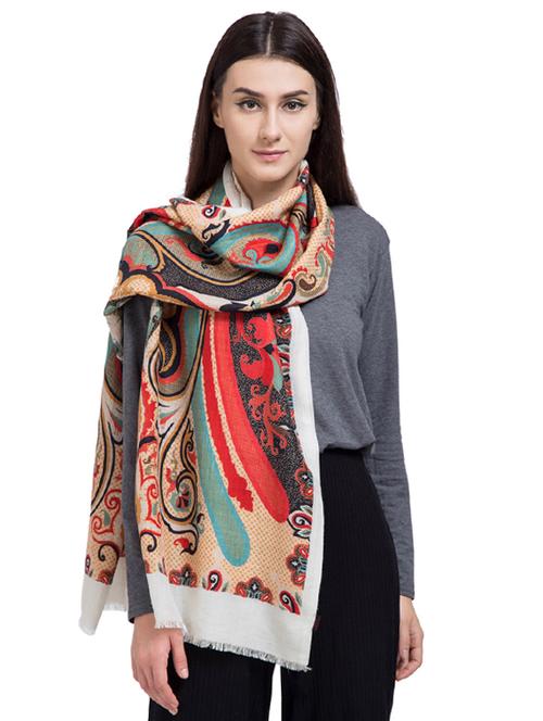 printed woolen stole - 15575310 - Very Small Image - 1
