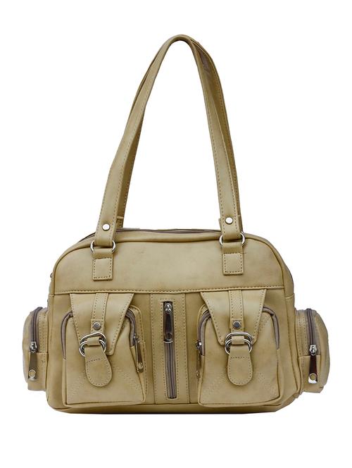 beige leatherette (pu) handbag - 15576124 - Very Small Image - 1