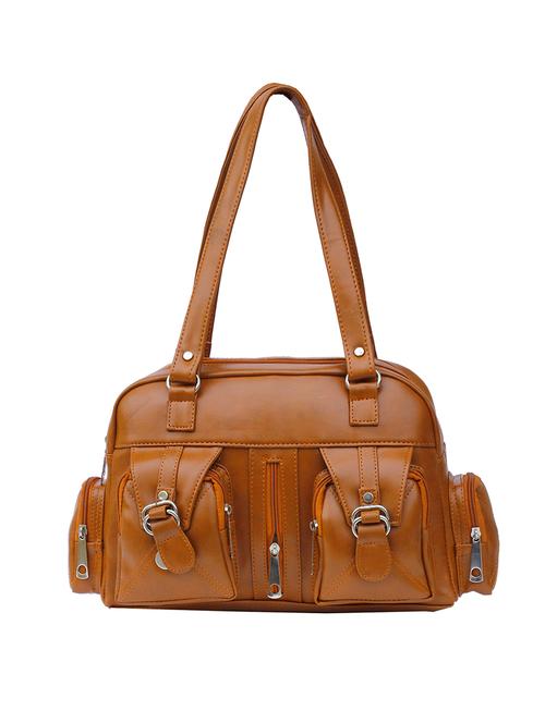tan leatherette (pu) handbag - 15576127 - Very Small Image - 1