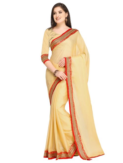 embroidered lace border saree with blouse - 15576358 - Very Small Image - 1