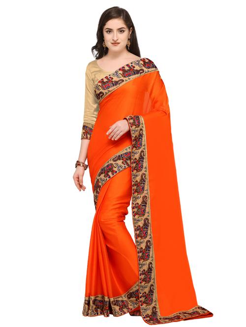 conversational embroidered border saree with blouse - 15576368 - Very Small Image - 1