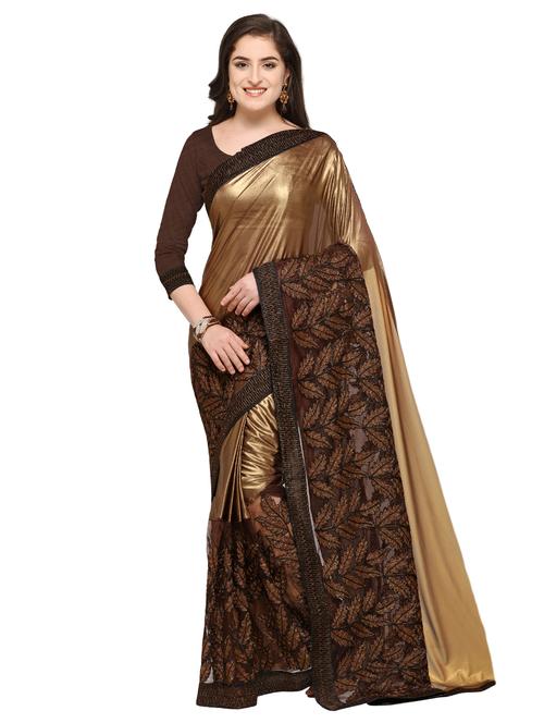 dori thread embroidered saree with blouse - 15576374 - Very Small Image - 1
