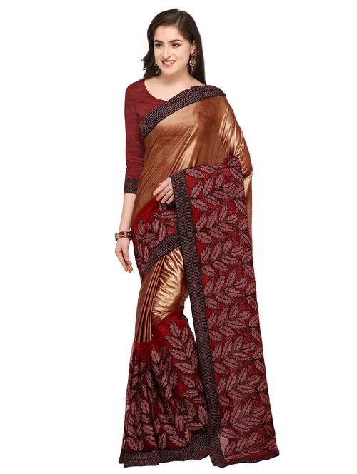 dori thread embroidered saree with blouse - 15576376 - Very Small Image - 1