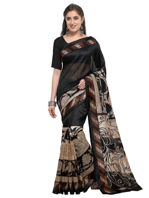 kalamkari printed bhagalpuri saree with blouse - 15576412 - Very Small Image - 1
