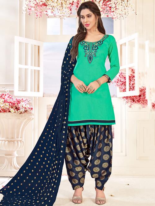 embroidered unstitched patiyala suit - 15576469 - Very Small Image - 1