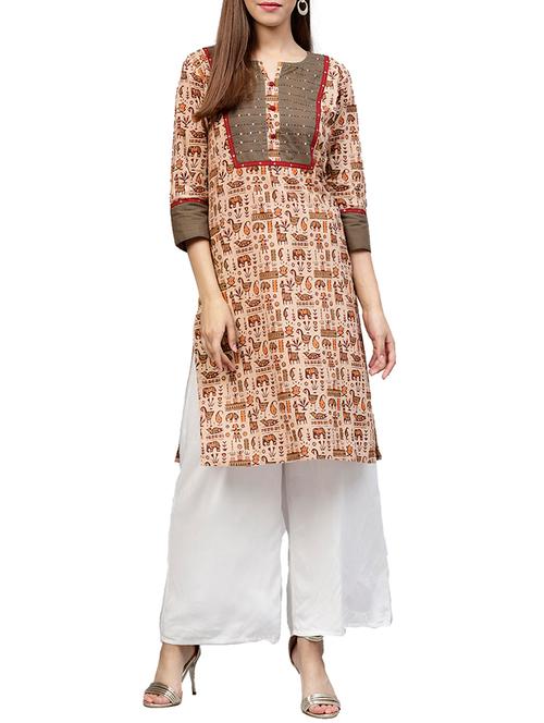 printed straight kurta - 15576724 - Very Small Image - 1