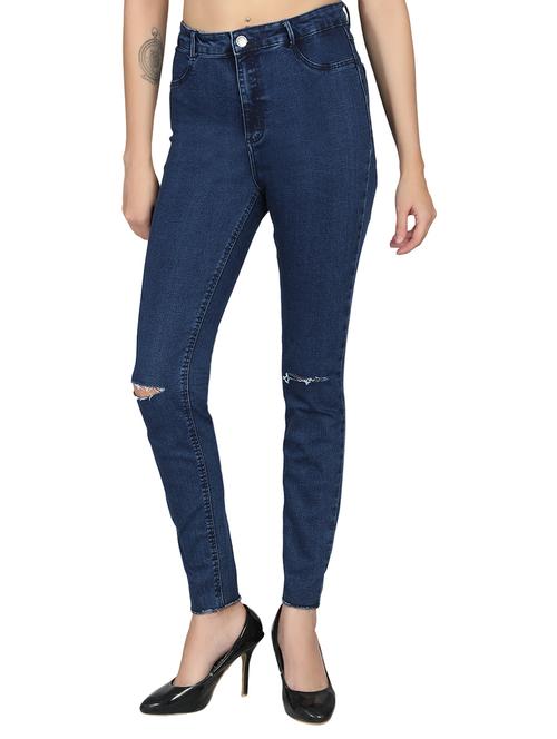 knee slit high-rise jeans - 15577325 - Very Small Image - 1