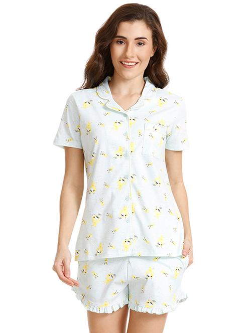 quirky print nightwear shorts set - 15577546 - Very Small Image - 1
