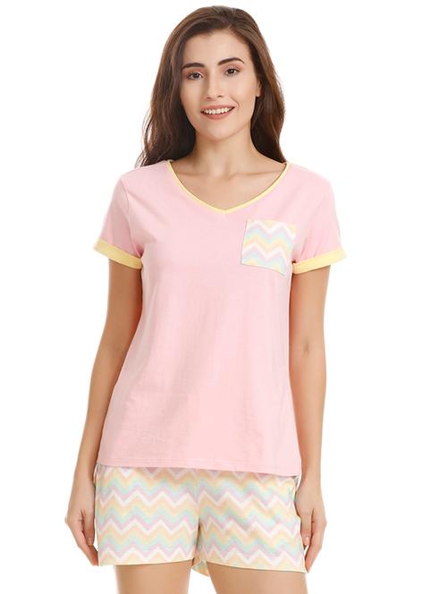 patch pocket detail nightwear short set - 15577550 - Very Small Image - 1