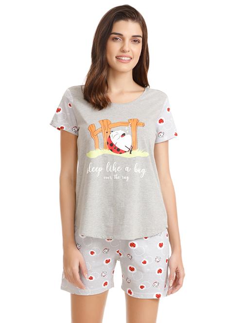 cartoon print nightwear short set - 15577558 - Very Small Image - 1
