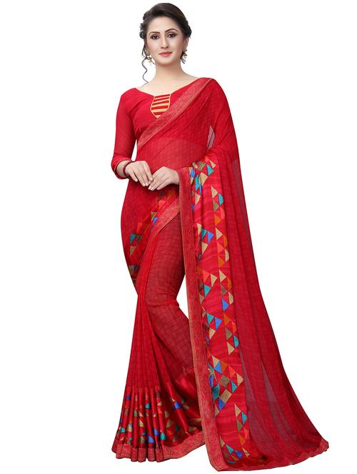 checkered printed saree - 15577856 - Very Small Image - 1