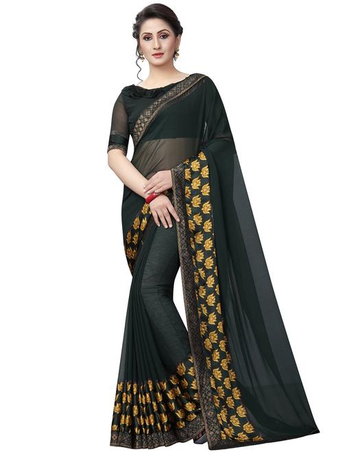ditsy floral bordered saree - 15577859 - Very Small Image - 1