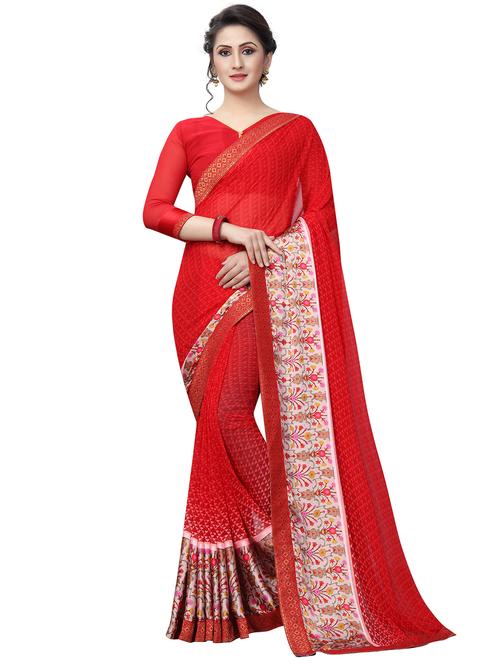 ditsy floral bordered printed saree - 15577860 - Very Small Image - 1
