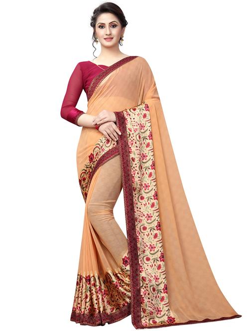 ditsy floral bordered saree - 15577862 - Very Small Image - 1