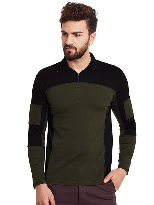green cotton color block t-shirt - 15578020 - Very Small Image - 1