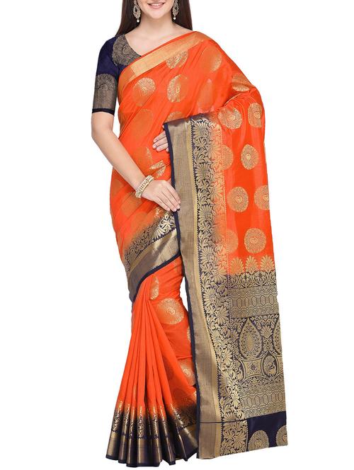 zari motifs kanjivaram saree with blouse - 15578254 - Very Small Image - 1