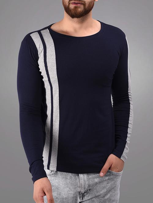 dark blue cotton t-shirt - 15578532 - Very Small Image - 1