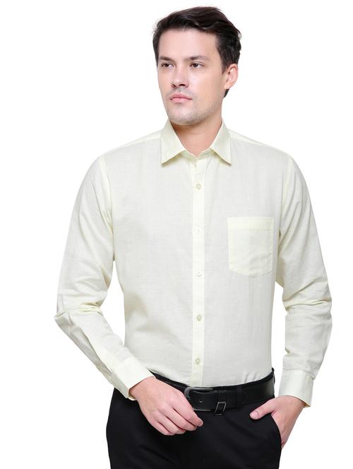 yellow linen formal shirt - 15578602 - Very Small Image - 1