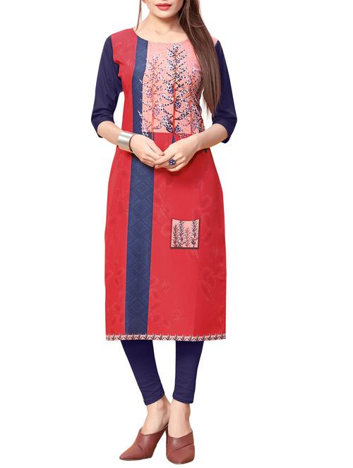 color block straight kurta - 15578822 - Very Small Image - 1