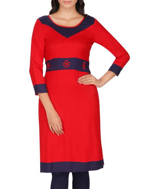 women's straight kurta - 15579126 - Very Small Image - 1