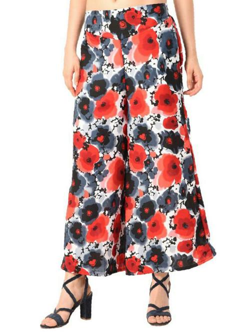 floral flared palazzo - 15579347 - Very Small Image - 1