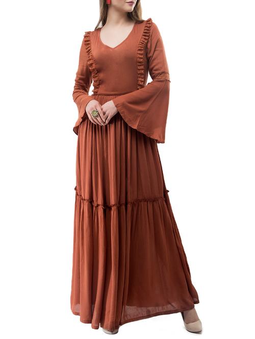 frilled lace detail maxi dress - 15579830 - Very Small Image - 1