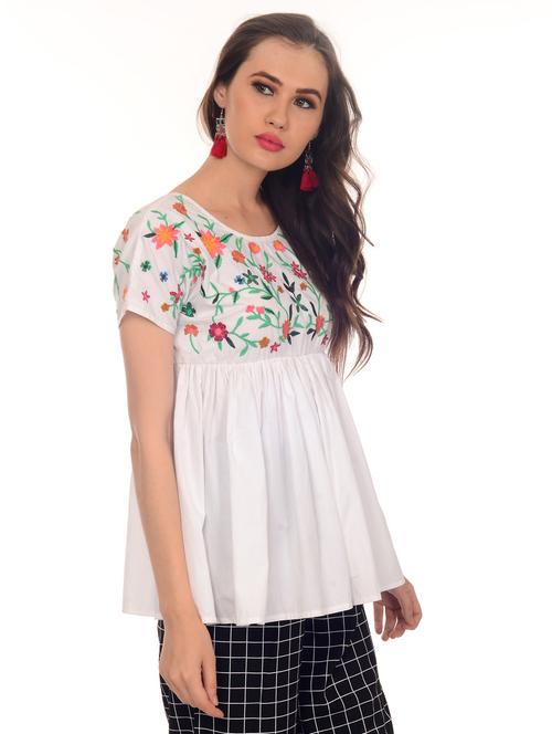 criss cross detail back gathered top - 15579909 - Very Small Image - 1