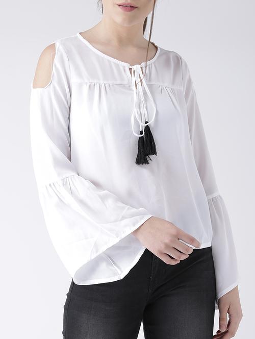 cold shoulder bell sleeved top - 15580085 - Very Small Image - 1