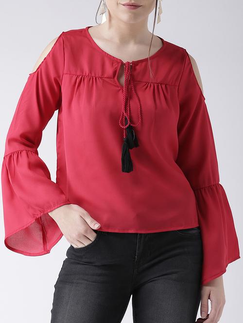 cold shoulder bell sleeved top - 15580087 - Very Small Image - 1